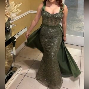 Sage green corset dress